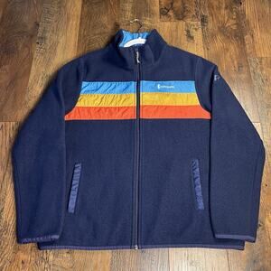 Cotopaxi Full Zip Teca Fleece Jacket Navy Colorblock Retro Outdoor Hiking XL
